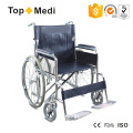Cadeira de rodas de aço leve econômica com barra transversal dupla